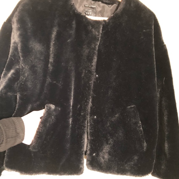 ZARA faux fur jacket, SZ S - Picture 3 of 5